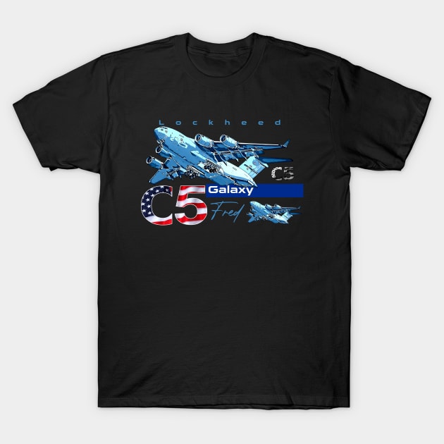 C-5 Galaxy Us Air Force Military Aircraft T-Shirt by aeroloversclothing